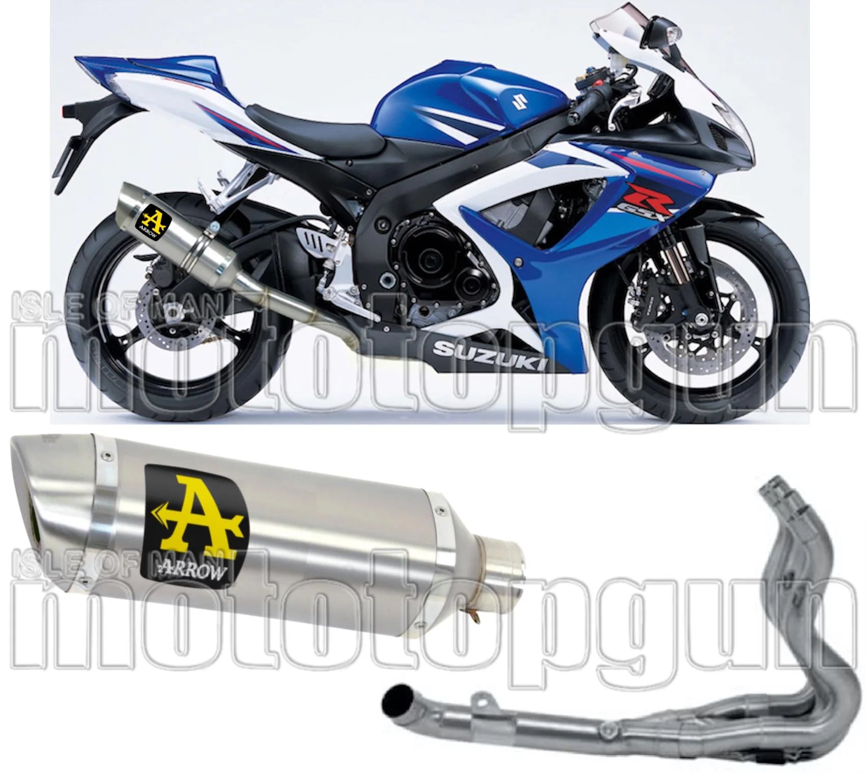 Complete Non-Catalytic Exhaust System With Sound Certification Thunder Aluminium Stainless Steel - Arrow Special Parts Compatible With Suzuki Gsx-R 750 Ie (2006-2007)