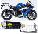 Complete Non-Catalytic Exhaust System With Sound Certification Thunder Black Aluminium Stainless Steel - Arrow Special Parts Compatible With Suzuki Gsx-R 600 Ie (2006-2007)