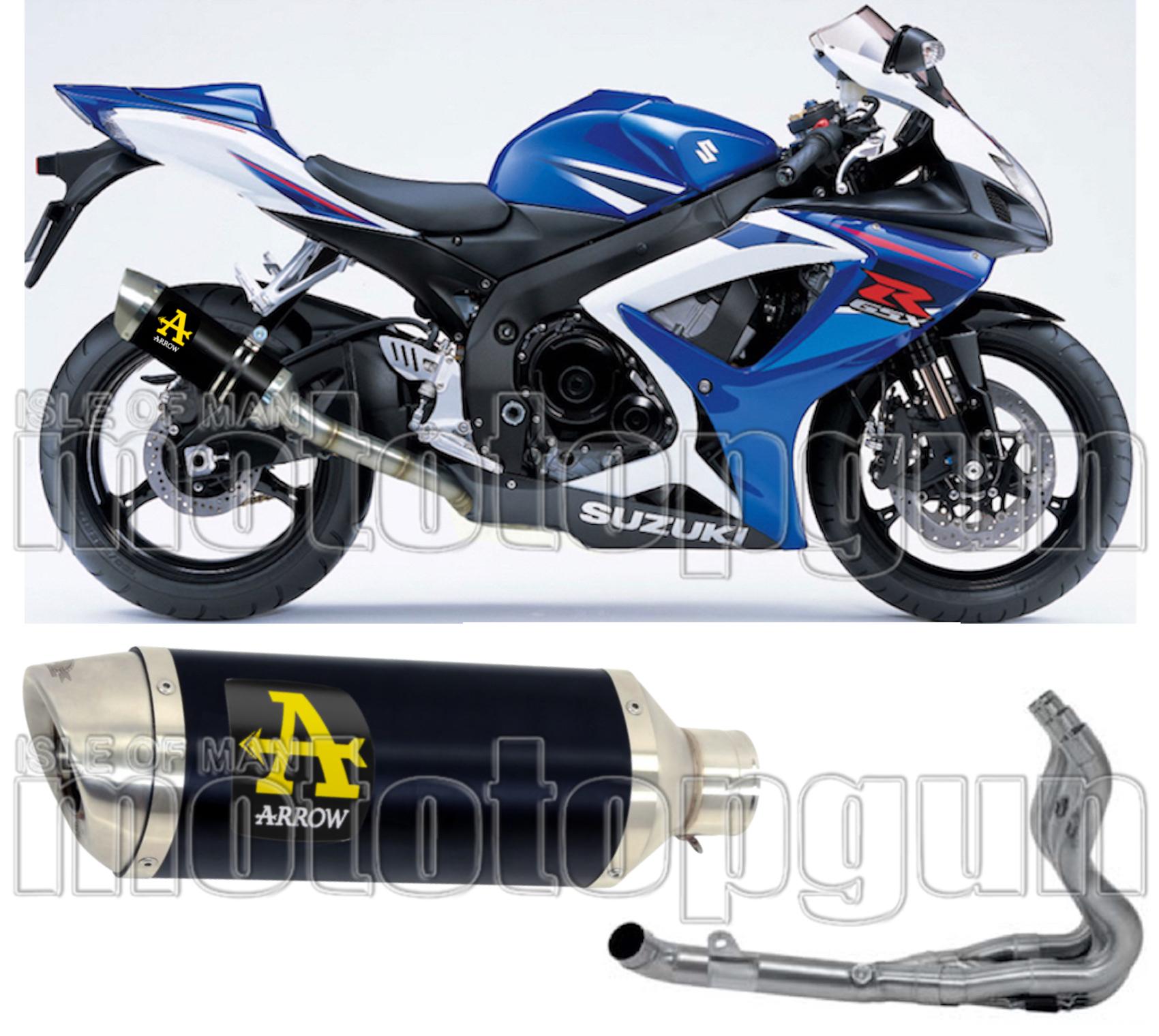 Complete Non-Catalytic Exhaust System With Sound Certification Thunder Black Aluminium Stainless Steel - Arrow Special Parts Compatible With Suzuki Gsx-R 750 Ie (2006-2007)