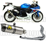 Complete Non-Catalytic Exhaust System With Sound Certification Thunder Aluminium Carbon - Arrow Special Parts Compatible With Suzuki Gsx-R 750 Ie (2011-2016)