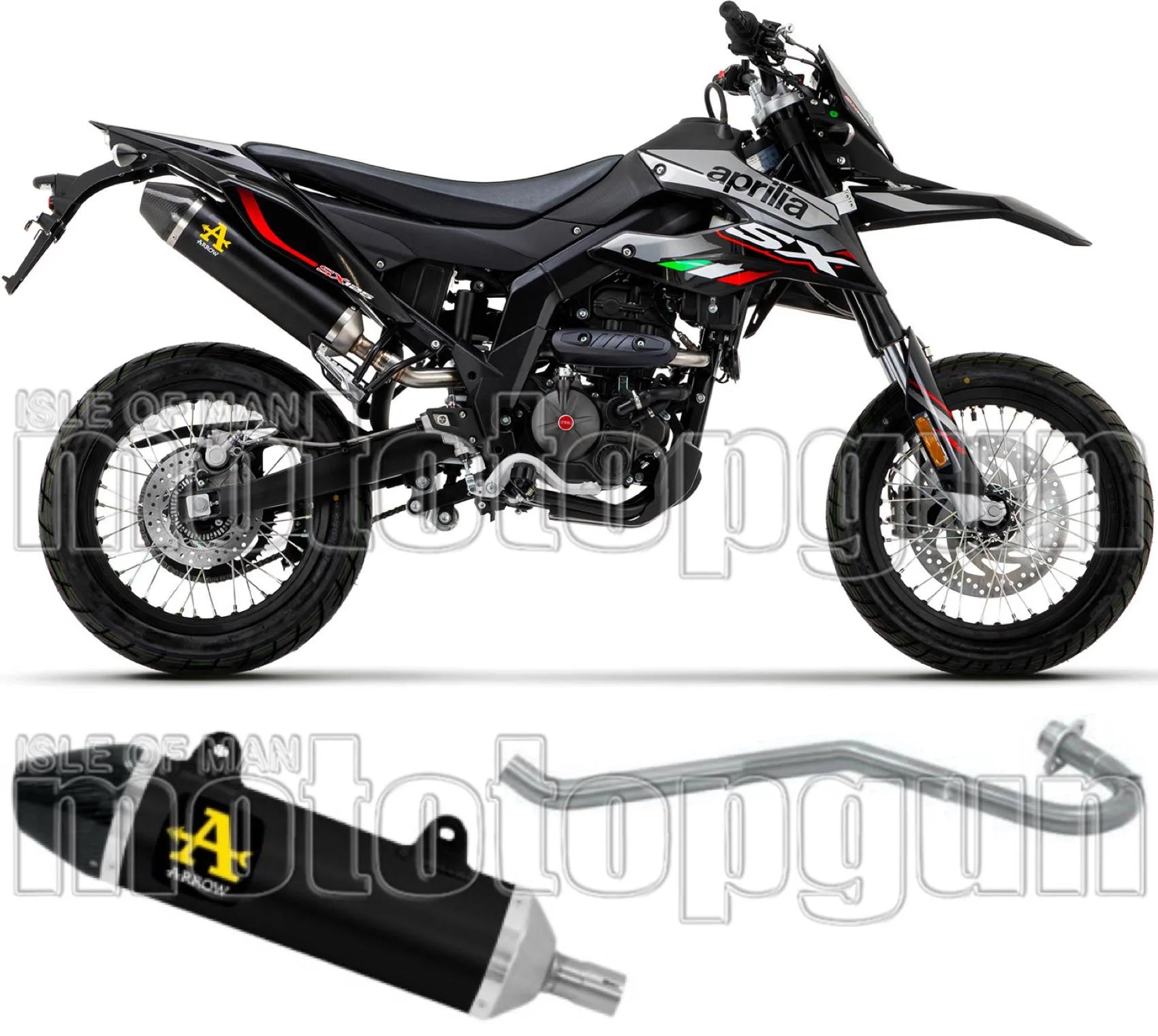 Complete Catalytic Exhaust System With Sound Certification Thunder Black Aluminium Carbon - Arrow Special Parts Compatible With Um Dsr Ex 125 (2018-2020)