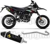 Complete Non-Catalytic Exhaust System With Sound Certification Thunder Black Aluminium Carbon - Arrow Special Parts Compatible With Aprilia Rx - Sx 125 4T (2018-2020)