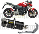 Complete Non-Catalytic Exhaust System With Sound Certification Thunder Black Aluminium Carbon - Arrow Special Parts Compatible With Honda Cb 600 F Hornet (2007-2013)