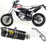 Complete Non-Catalytic Exhaust System With Sound Certification Thunder Black Aluminium Carbon - Arrow Special Parts Compatible With Yamaha Wr 125 X (2009-2016)