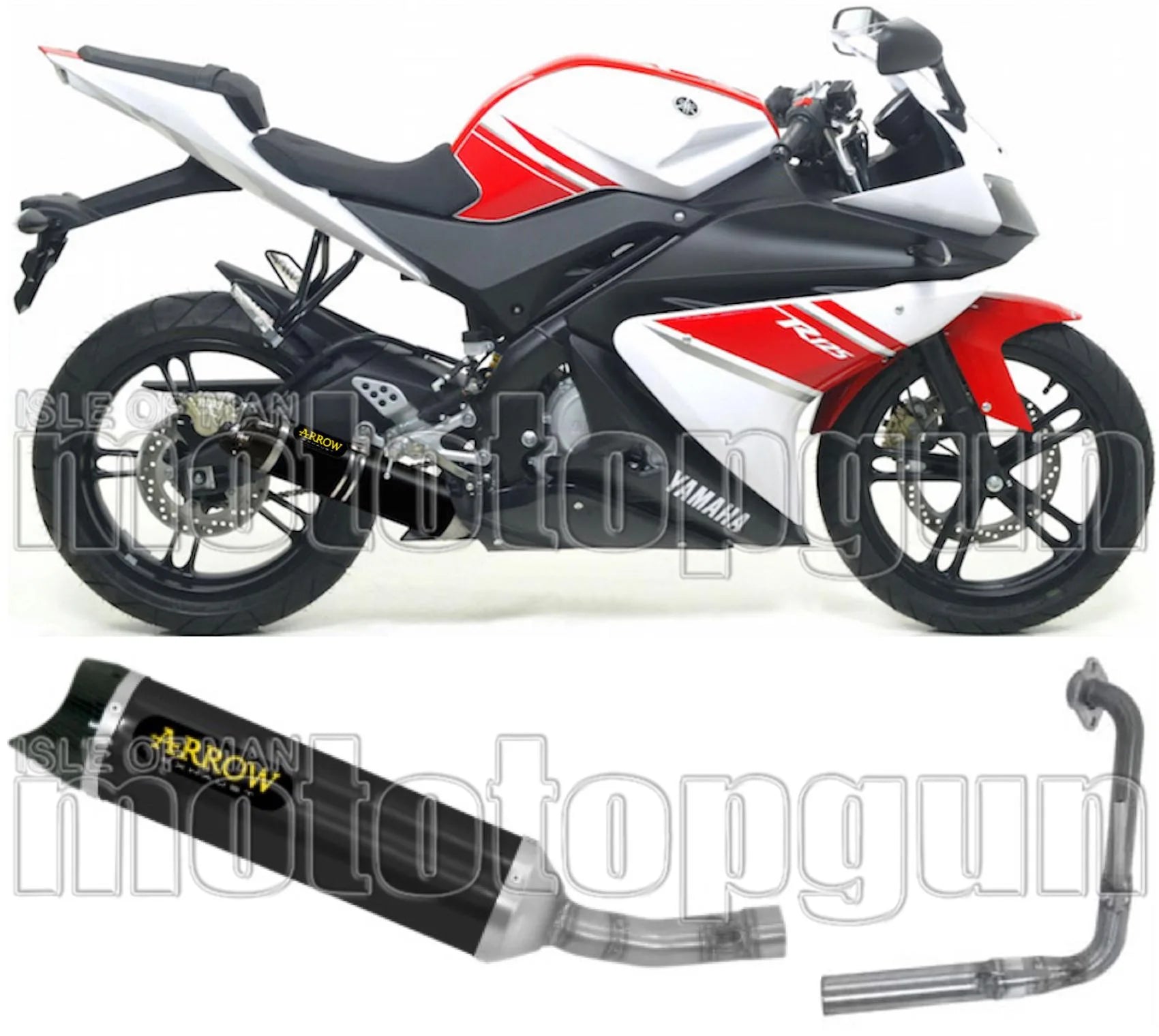 Complete Non-Catalytic Exhaust System With Sound Certification Thunder Black Aluminium Carbon - Arrow Special Parts Compatible With Yamaha Yzf-R 125 (2008-2013)