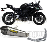 Complete Non-Catalytic Exhaust System With Sound Certification X-Kone Nichrom Carbon - Arrow Special Parts Compatible With Kawasaki Ninja 650 (2017-2020)