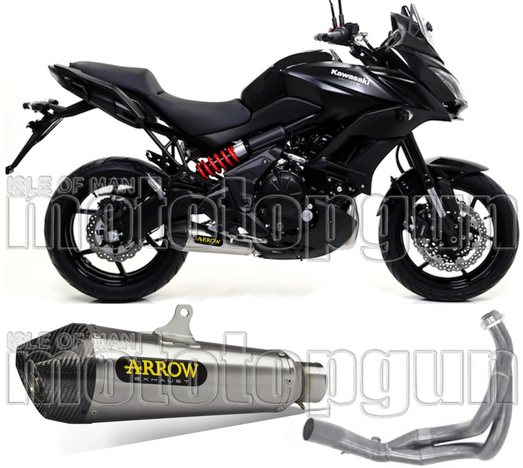 Complete Non-Catalytic Exhaust System With Sound Certification X-Kone Nichrom Carbon - Arrow Special Parts Compatible With Kawasaki Versys 650 (2017-2022)