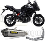 Complete Non-Catalytic Exhaust System With Sound Certification X-Kone Nichrom Carbon - Arrow Special Parts Compatible With Kawasaki Versys 650 (2017-2022)