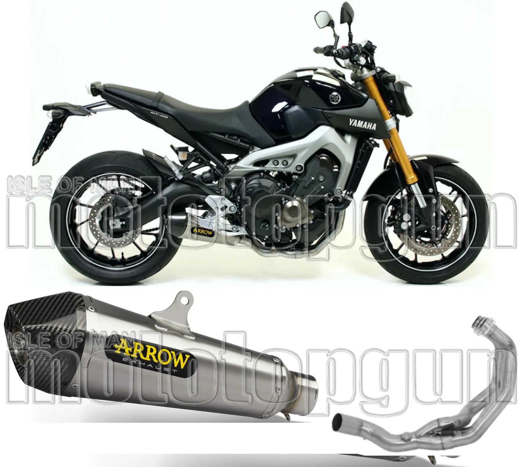 Complete Non-Catalytic Exhaust System With Sound Certification X-Kone Nichrom Carbon - Arrow Special Parts Compatible With Yamaha Mt-09 (2013-2020)