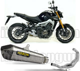 Complete Non-Catalytic Exhaust System With Sound Certification X-Kone Nichrom Carbon - Arrow Special Parts Compatible With Yamaha Mt-09 Tracer (2015-2020)