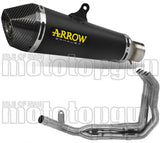 Complete Non-Catalytic Exhaust System With Sound Certification X-Kone Black Nichrom Carbon - Arrow Special Parts Compatible With Kawasaki Z 900 E (2017-2018)