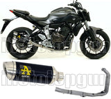Complete Non-Catalytic Exhaust System With Sound Certification Thunder Black Aluminium Stainless Steel - Arrow Special Parts Compatible With Yamaha Mt-07 (2014-2020)