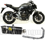 Complete Non-Catalytic Exhaust System With Sound Certification Thunder Black Aluminium Carbon - Arrow Special Parts Compatible With Yamaha Tracer 700 (2020)
