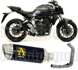 Complete Non-Catalytic Exhaust System With Sound Certification Thunder Black Aluminium Stainless Steel - Arrow Special Parts Compatible With Yamaha Tracer 700 (2016-2019)