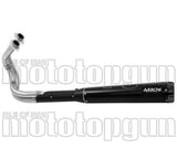 Complete Non-Catalytic Exhaust System With Sound Certification Rebel Black Aluminium Black Aluminium - Arrow Special Parts Compatible With Kawasaki Vulcan 650 S Cafe (2017-2020)