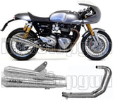 Complete Non-Catalytic Exhaust System With Sound Certification Pro-Racing Nichrom Stainless Steel - Arrow Special Parts Compatible With Triumph Thruxton 1200 R (2017-2020)