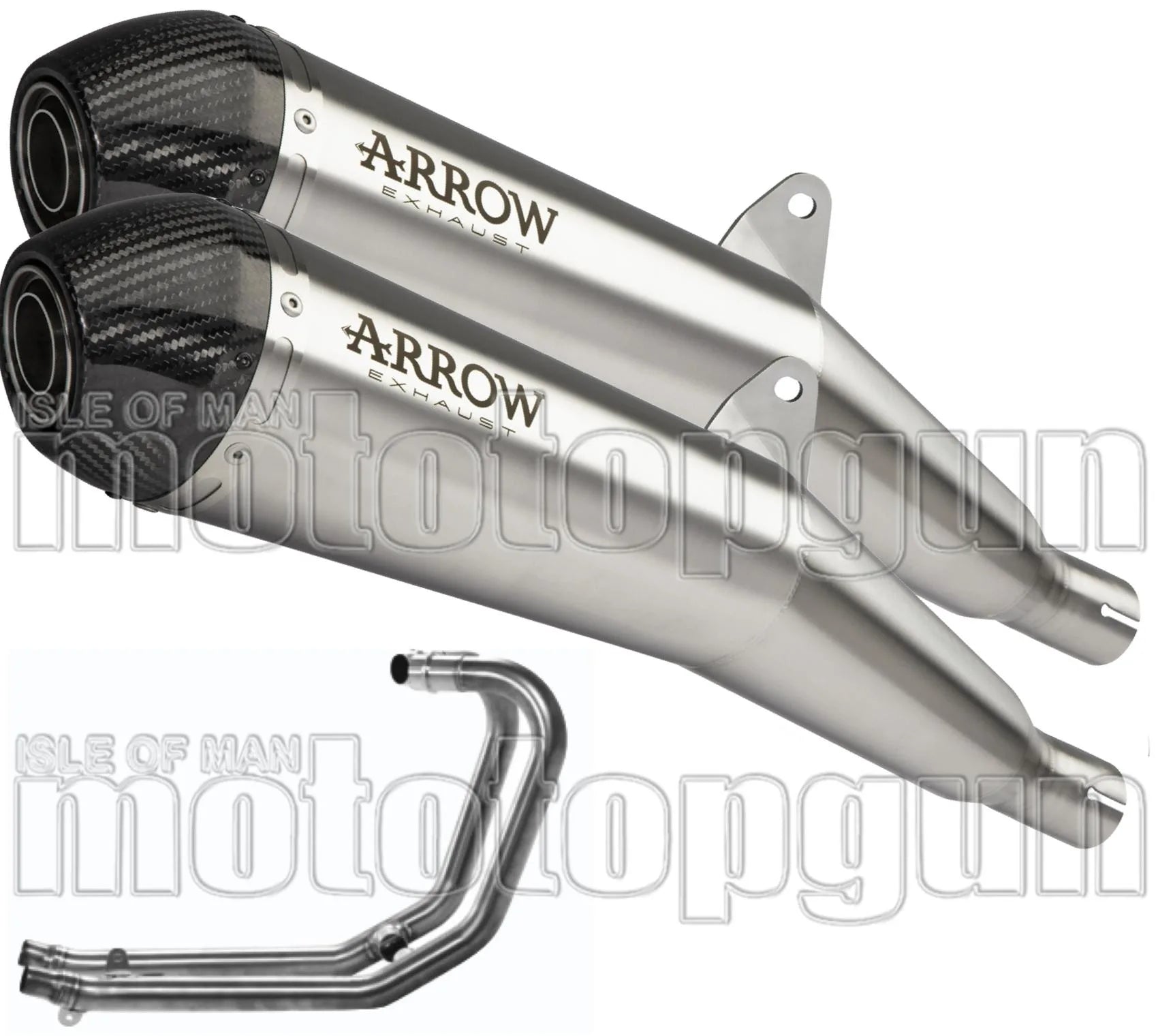 Complete Non-Catalytic Exhaust System With Sound Certification Pro-Racing Nichrom Carbon - Arrow Special Parts Compatible With Triumph Thruxton 1200 R (2017-2020)