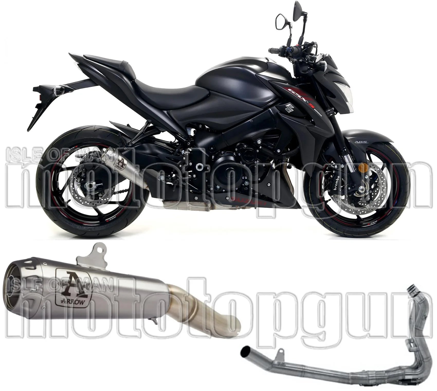 Complete Non-Catalytic Exhaust System With Sound Certification Pro-Race Nichrom Stainless Steel - Arrow Special Parts Compatible With Suzuki Katana 1000 (2019-2020)