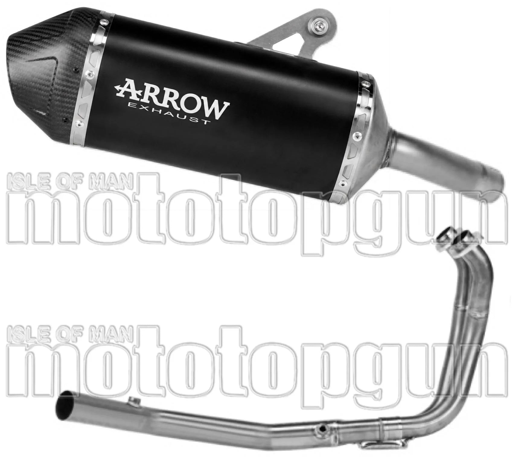 Complete Non-Catalytic Exhaust System With Sound Certification Explorer Black Aluminium Carby End Cap - Arrow Special Parts Compatible With Kawasaki Kle 500 (2026)