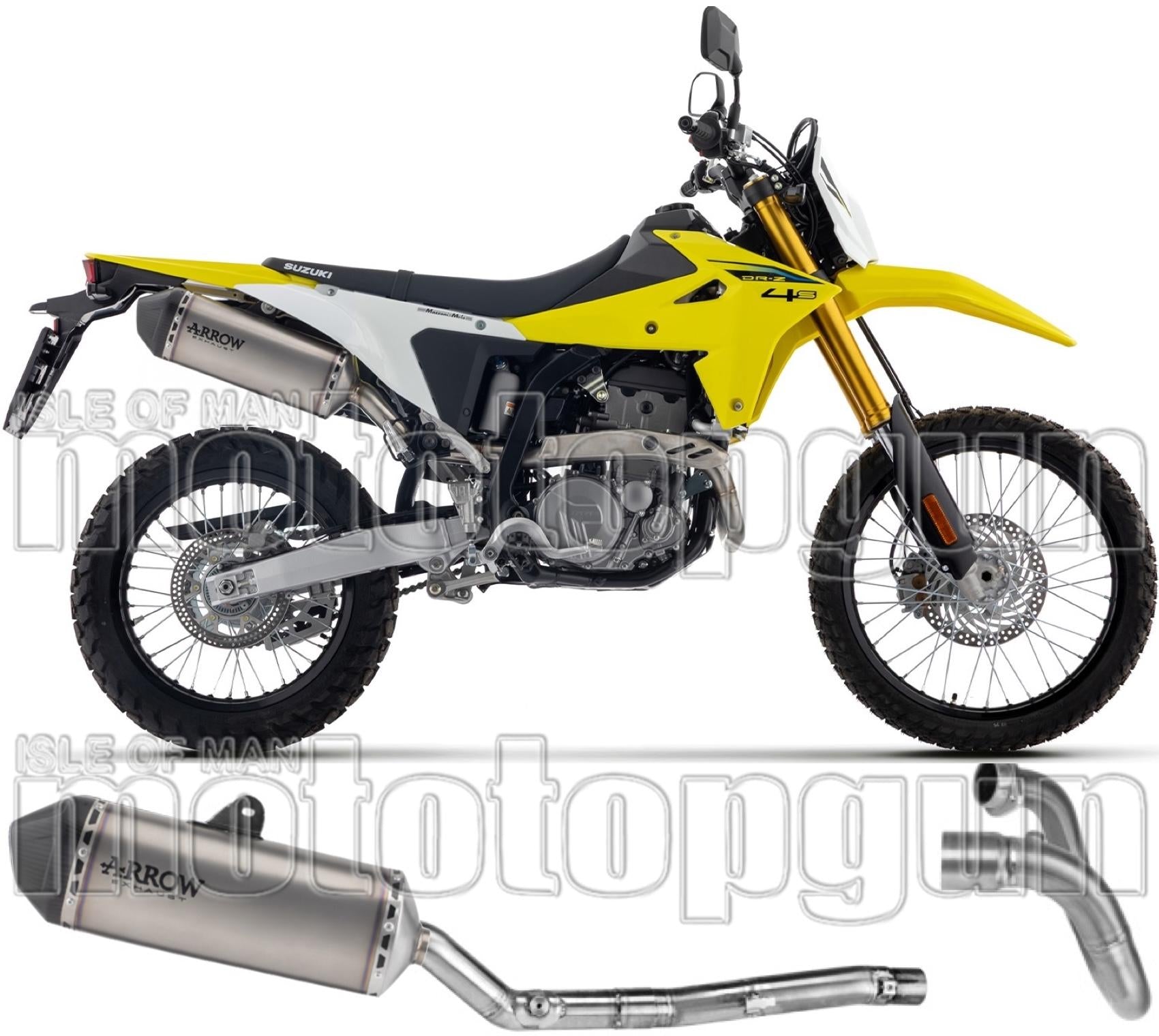 Complete Non-Catalytic Exhaust System With Sound Certification Explorer Titanium Carby End Cap - Arrow Special Parts Compatible With Suzuki Dr-Z4S (2025-2026)