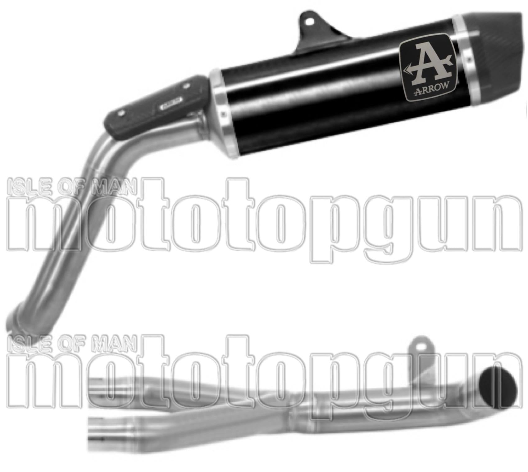 Complete Non-Catalytic Exhaust System With Sound Certification Indy-Race Black Aluminium Carbon - Arrow Special Parts Compatible With Moto Guzzi V85 Tt (2021-2023)