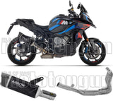 Complete Non-Catalytic Exhaust System With Sound Certification Indy-Race Evo Black Aluminium Carby End Cap - Arrow Special Parts Compatible With Bmw M 1000 Xr (2025-2026)