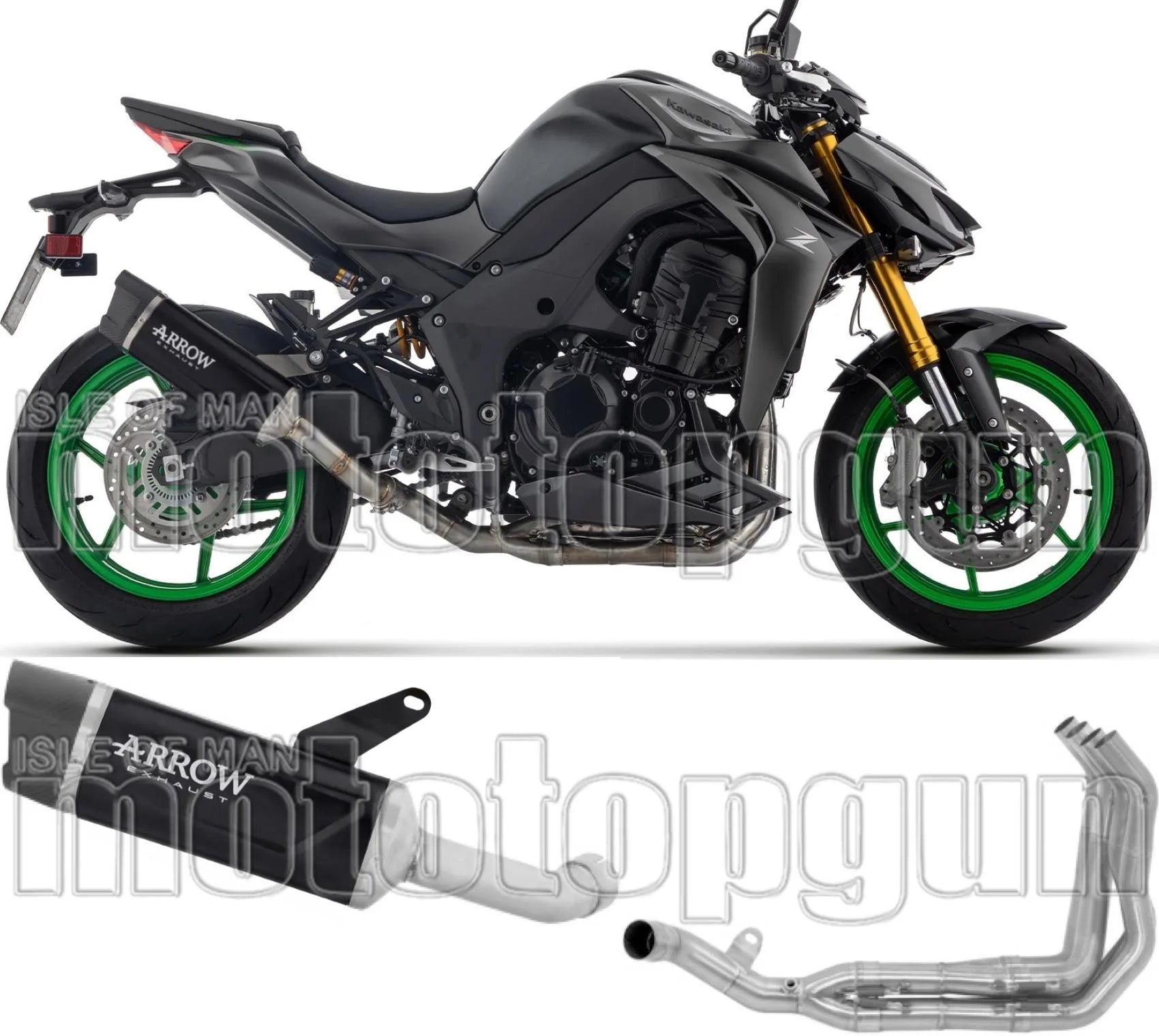Complete Non-Catalytic Exhaust System With Sound Certification Indy-Race Evo Black Aluminium Carby End Cap - Arrow Special Parts Compatible With Kawasaki Z 1100 Se (2025-2026)