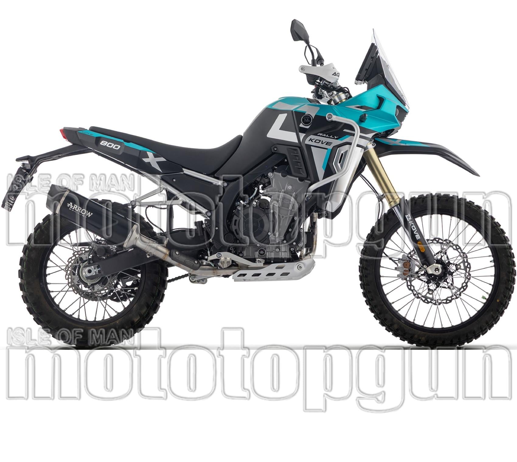 Complete Non-Catalytic Exhaust System With Sound Certification Indy-Race Evo Black Aluminium Carby End Cap - Arrow Special Parts Compatible With Kove Moto 800 X Pro (2025-2026)