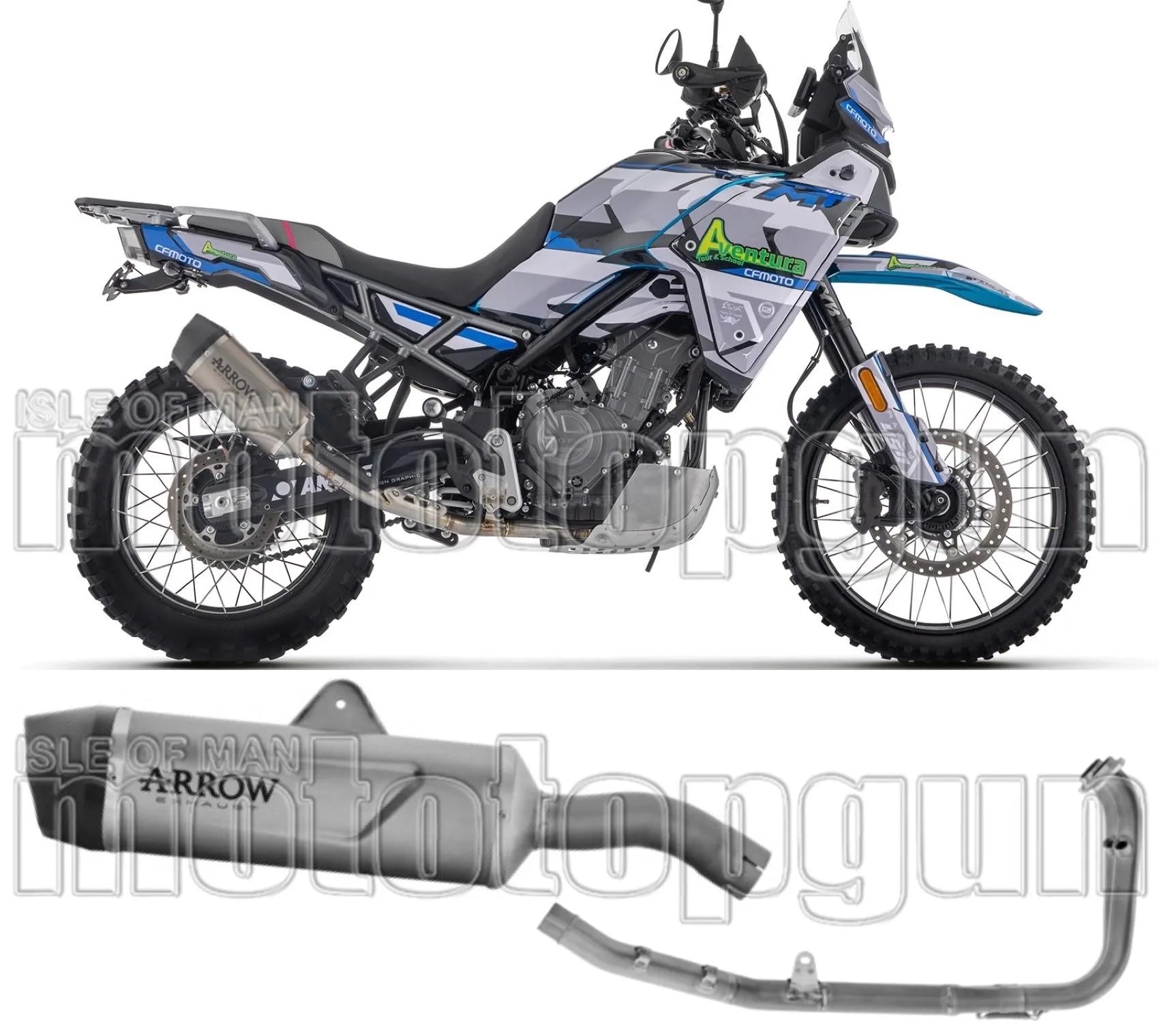 Complete Non-Catalytic Exhaust System With Sound Certification Indy-Race Evo Titanium Carbon - Arrow Special Parts Compatible With Cfmoto 450 Mt (2024)