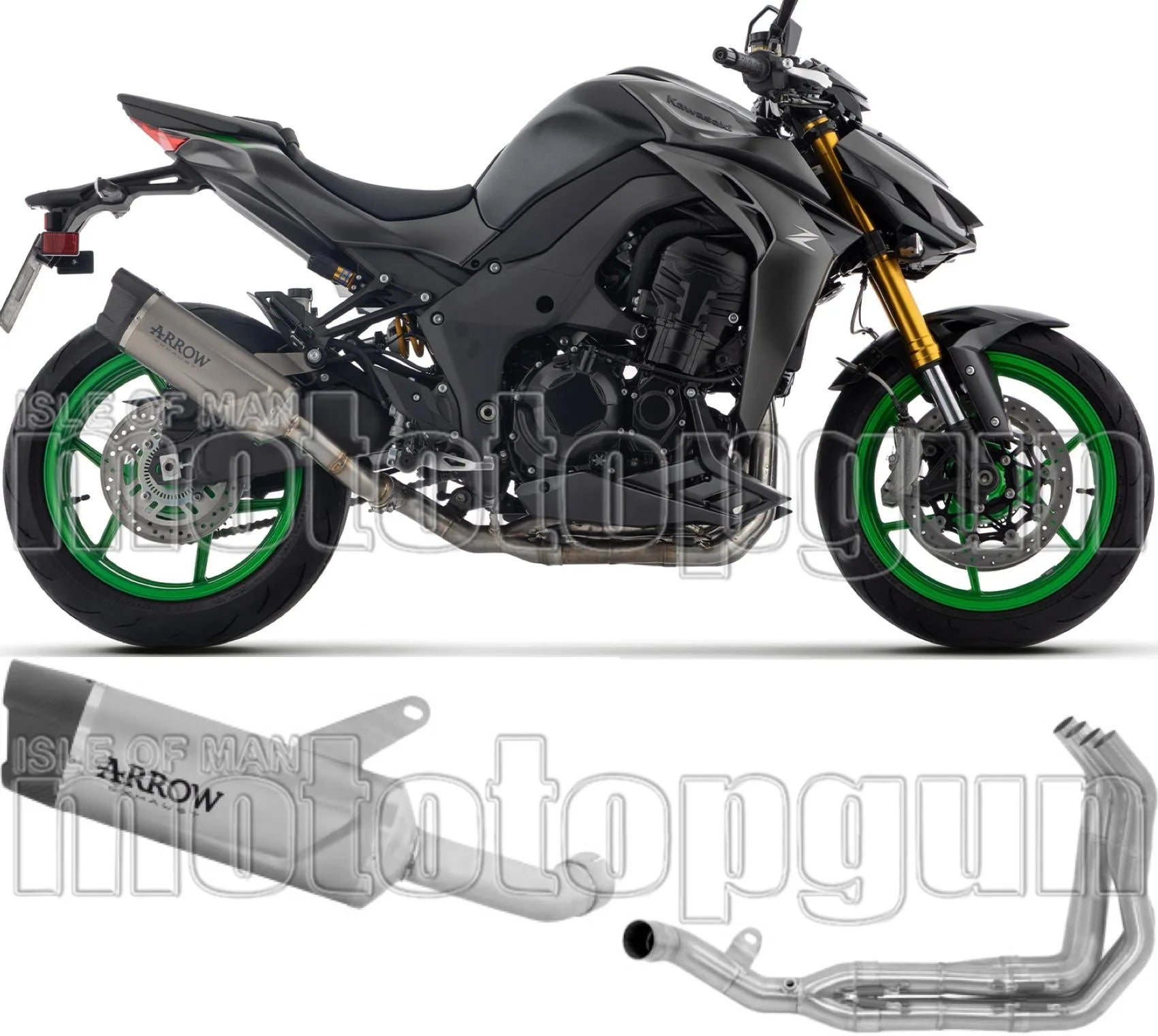 Complete Non-Catalytic Exhaust System With Sound Certification Indy-Race Evo Titanium Carby End Cap - Arrow Special Parts Compatible With Kawasaki Z 1100 (2025-2026)