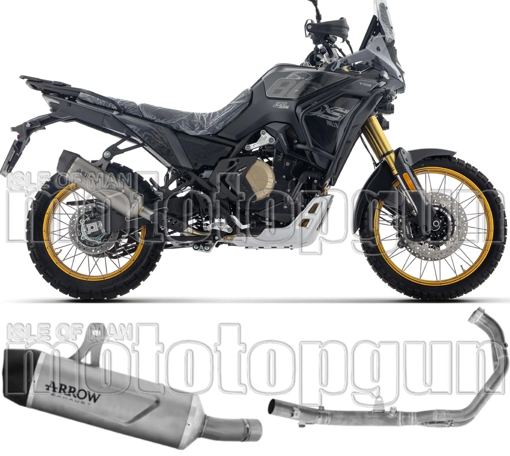 Complete Non-Catalytic Exhaust System With Sound Certification Indy-Race Evo Titanium Steel End Cap - Arrow Special Parts Compatible With Voge Valico 800 Dsx Rally (2025-2026)