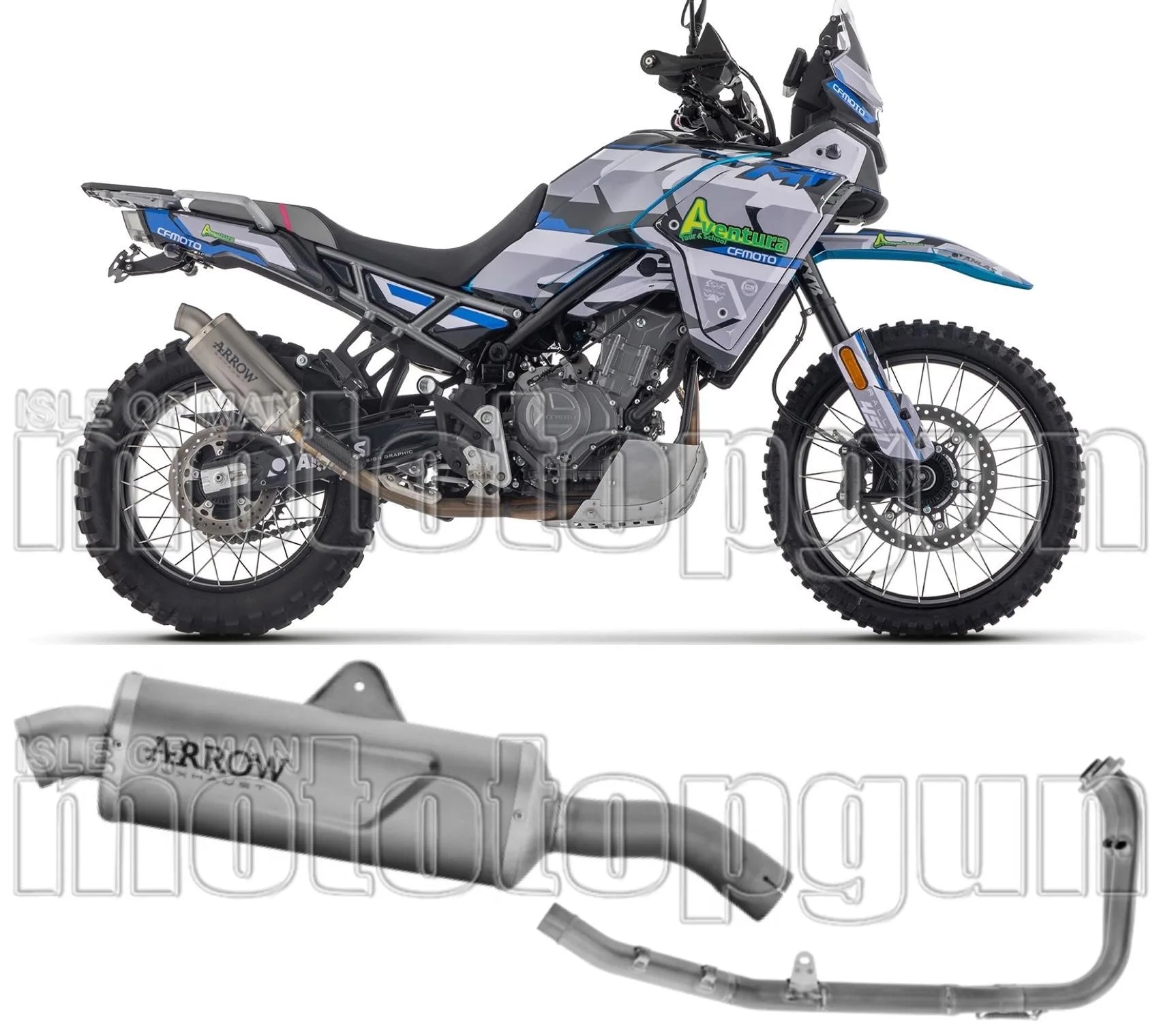 Complete Non-Catalytic Exhaust System With Sound Certification Indy-Race Evo Titanium - Arrow Special Parts Compatible With Cfmoto 450 Mt (2024)