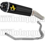 Complete Non-Catalytic Exhaust System With Sound Certification Indy-Race Black Aluminium Carbon - Arrow Special Parts Compatible With Kawasaki Z 400 (2023)