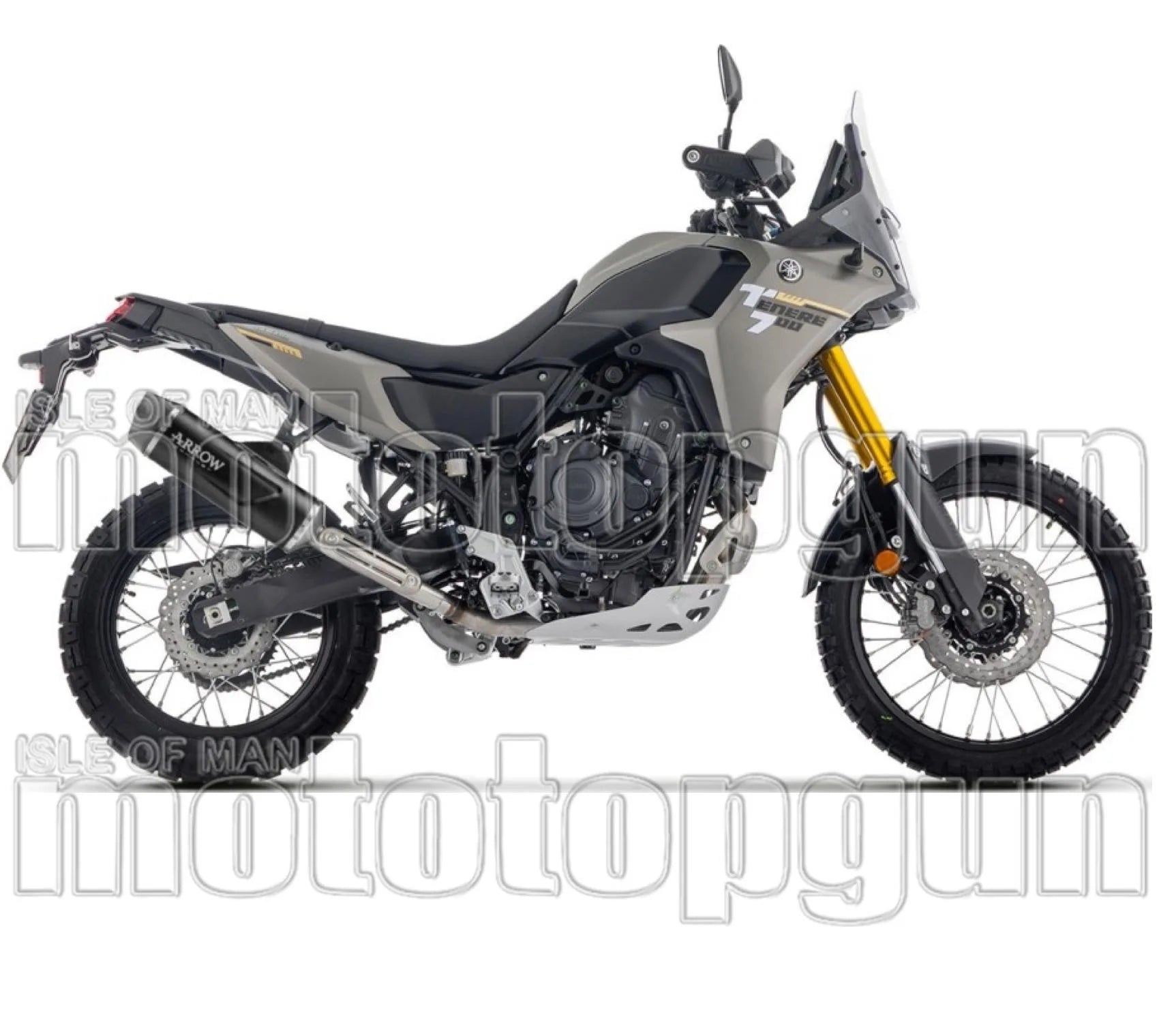 Complete Non-Catalytic Exhaust System With Sound Certification Indy-Race Evo Black Aluminium Carby End Cap - Arrow Special Parts Compatible With Yamaha Ténéré 700 (2025-2026)