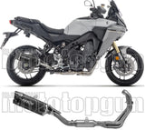 Complete Catalytic Exhaust System With Sound Certification Indy-Race Evo Black Aluminium Carby End Cap - Arrow Special Parts Compatible With Yamaha Tracer 9 (2025-2026)