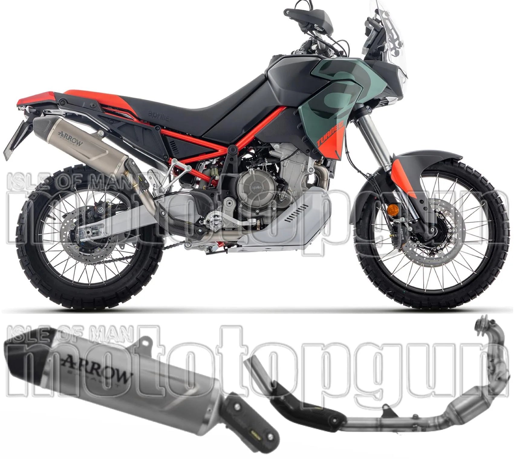 Complete Non-Catalytic Exhaust System With Sound Certification Indy-Race Evo Titanium - Arrow Special Parts Compatible With Aprilia Tuareg 660 (2025-2026)