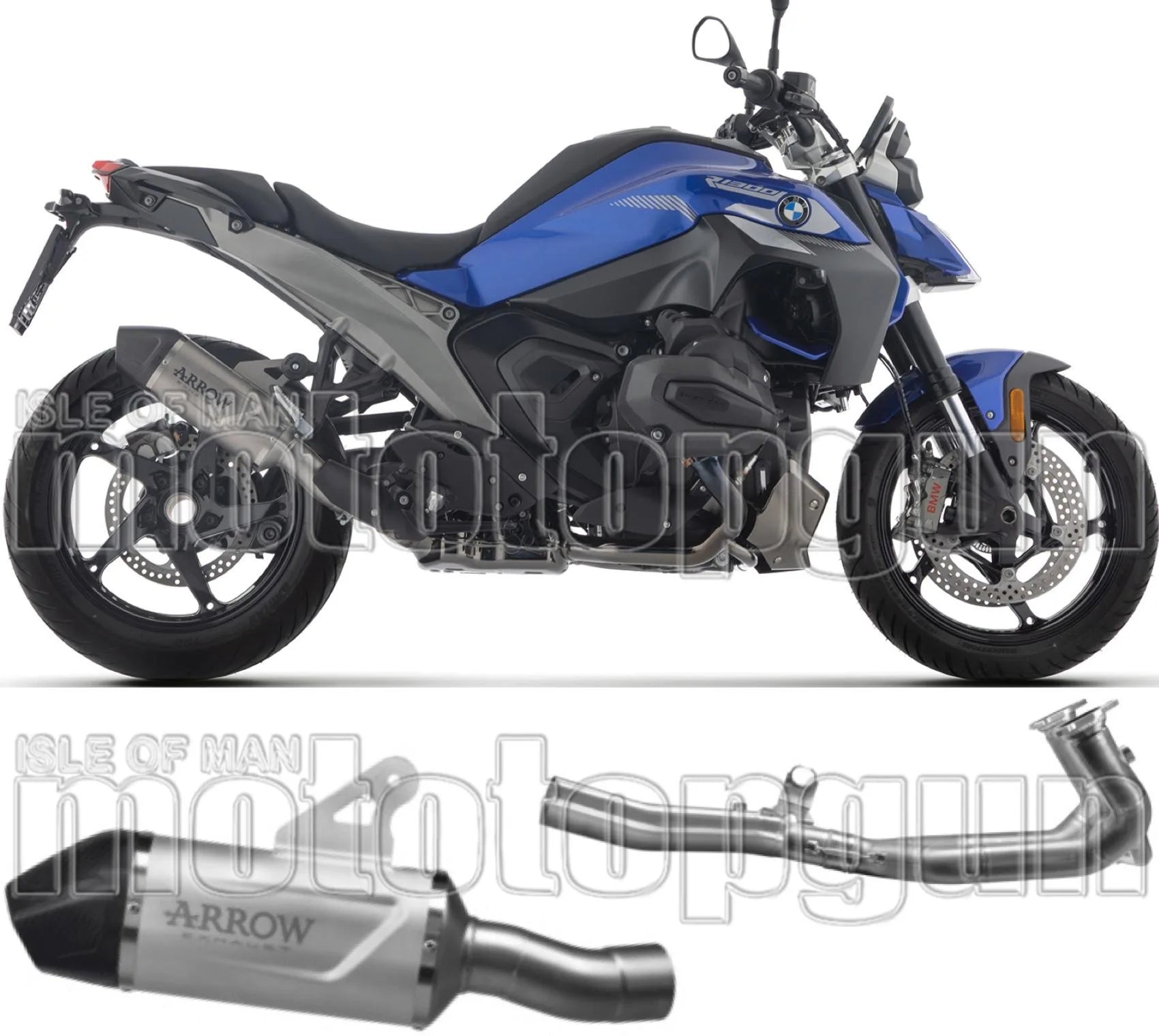 Complete Non-Catalytic Exhaust System With Sound Certification Indy-Race Evo Titanium Carby End Cap - Arrow Special Parts Compatible With Bmw R 1300 Rs (2025-2026)
