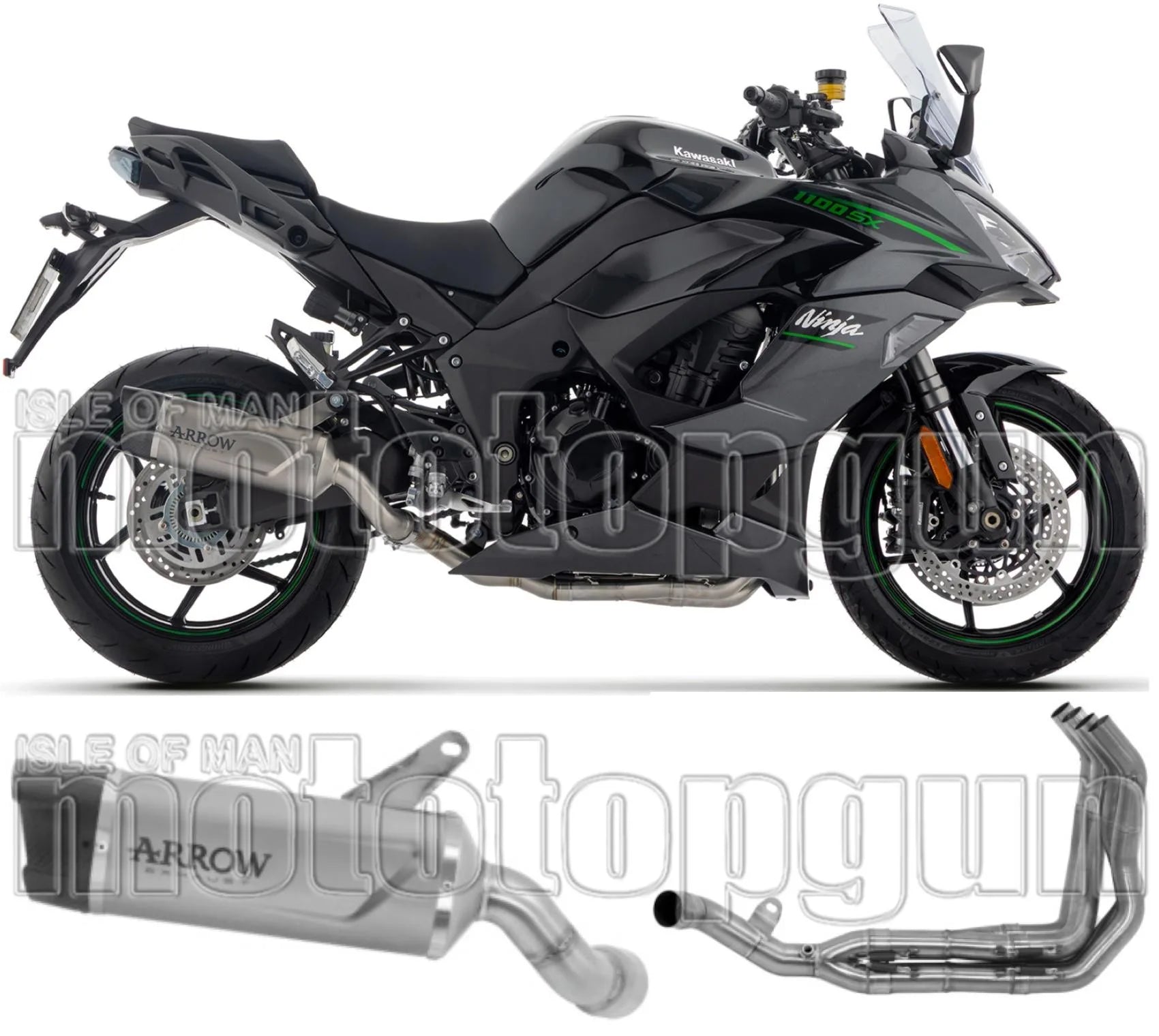 Complete Non-Catalytic Exhaust System With Sound Certification Indy-Race Evo Titanium Carby End Cap - Arrow Special Parts Compatible With Kawasaki Ninja 1100 Sx (2025-2026)
