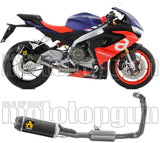 Complete Catalytic Exhaust System With Sound Certification Indy-Race Black Aluminium Carbon - Arrow Special Parts Compatible With Aprilia Rs 660 (2020-2024)