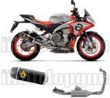 Complete Non-Catalytic Exhaust System With Sound Certification Indy-Race Black Aluminium Carbon - Arrow Special Parts Compatible With Aprilia Tuono 660 (2021-2024)