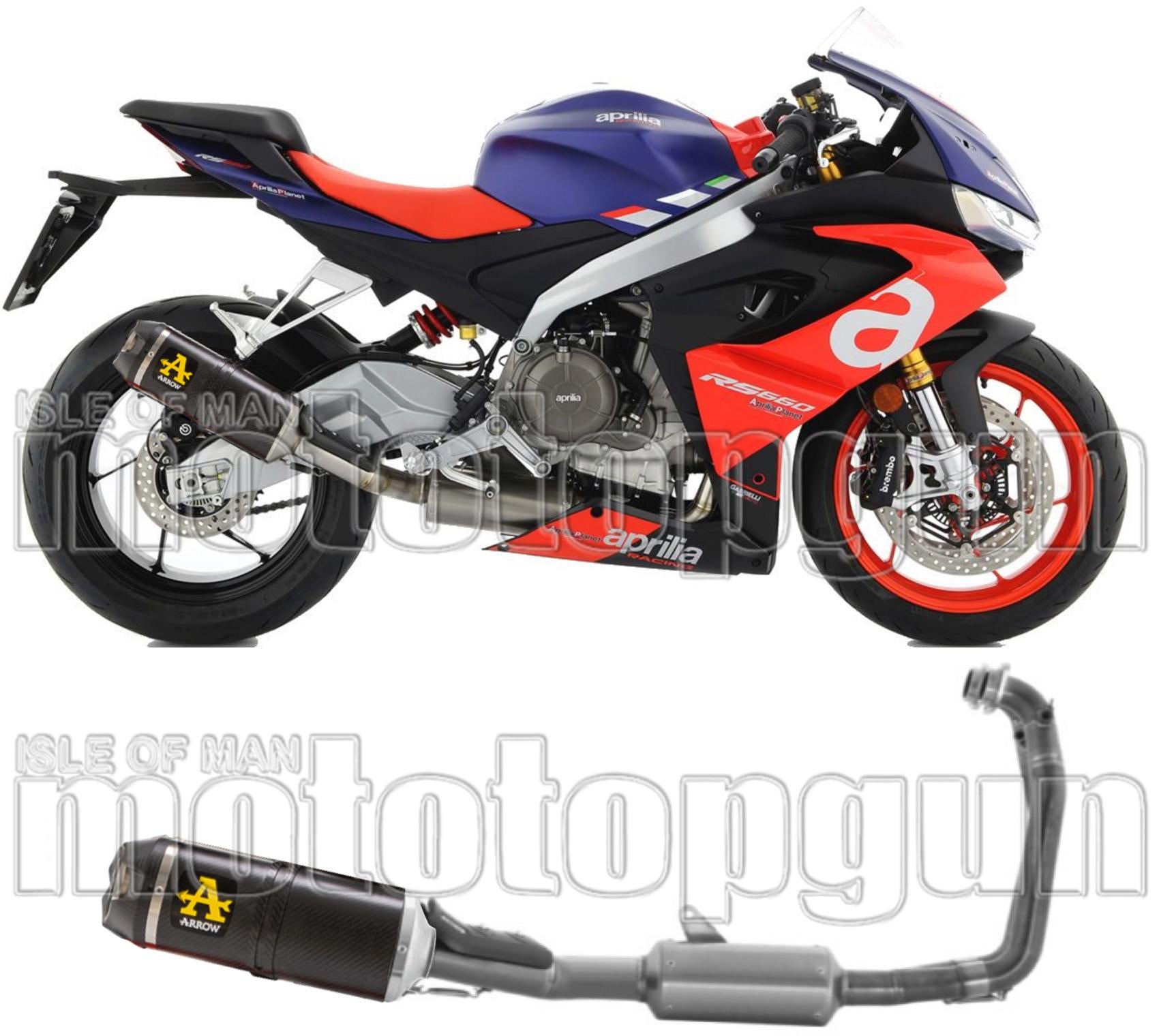 Complete Catalytic Exhaust System With Sound Certification Indy-Race Carbon Carbon - Arrow Special Parts Compatible With Aprilia Rs 660 (2020-2024)