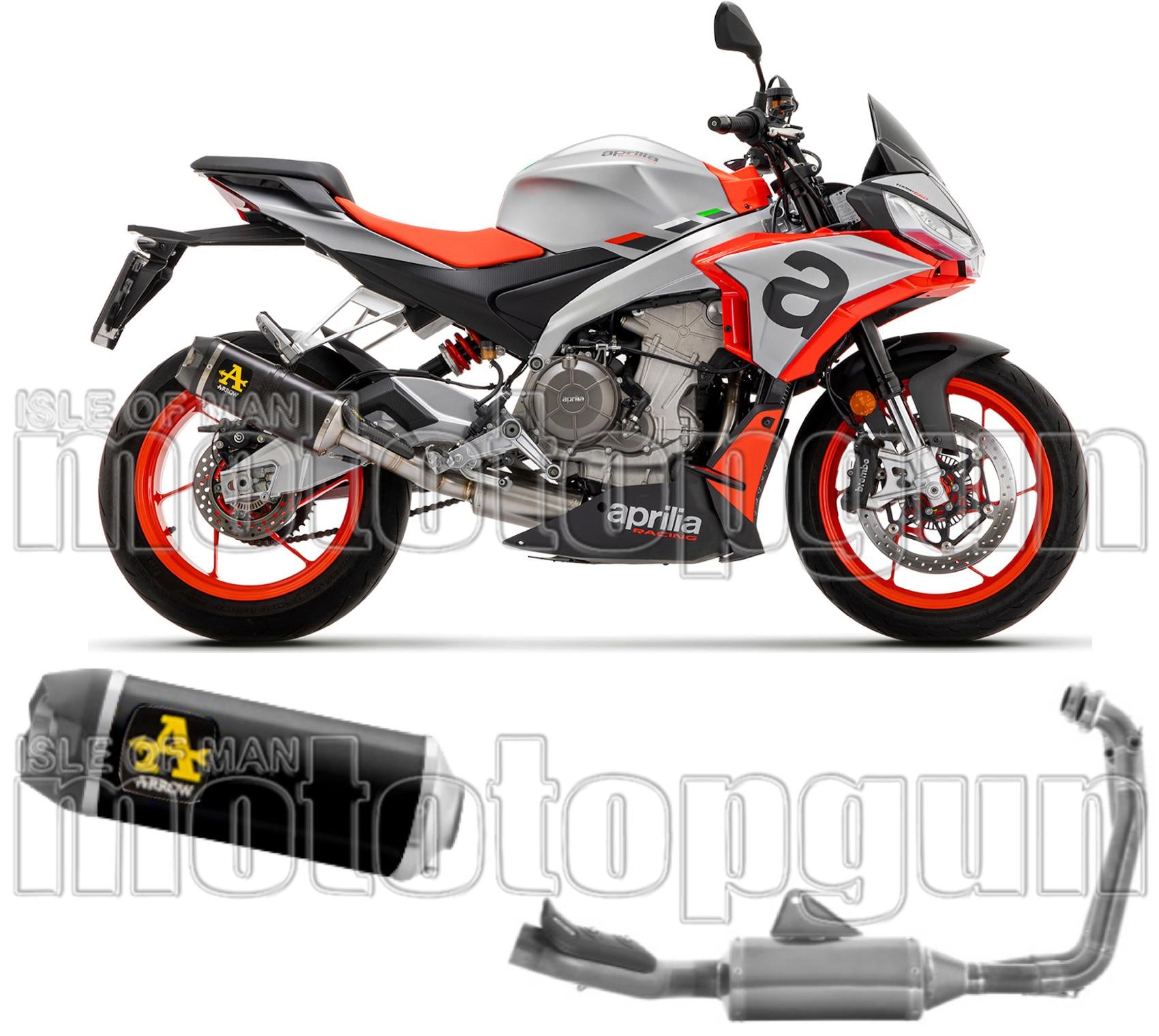 Complete Catalytic Exhaust System With Sound Certification Indy-Race Carbon Carbon - Arrow Special Parts Compatible With Aprilia Tuono 660 (2021-2024)