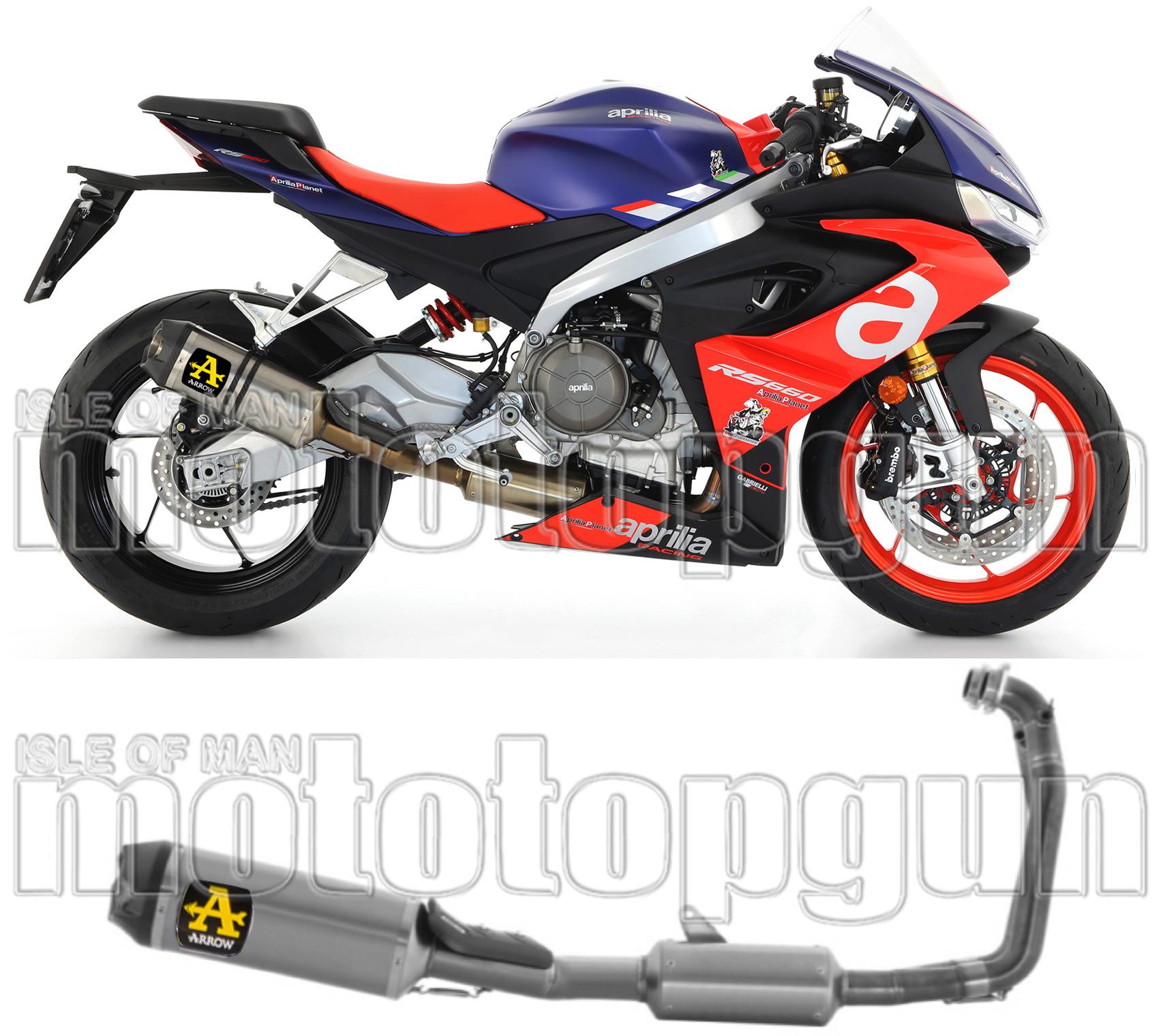 Complete Catalytic Exhaust System With Sound Certification Indy-Race Titanium Carbon - Arrow Special Parts Compatible With Aprilia Rs 660 (2020-2024)