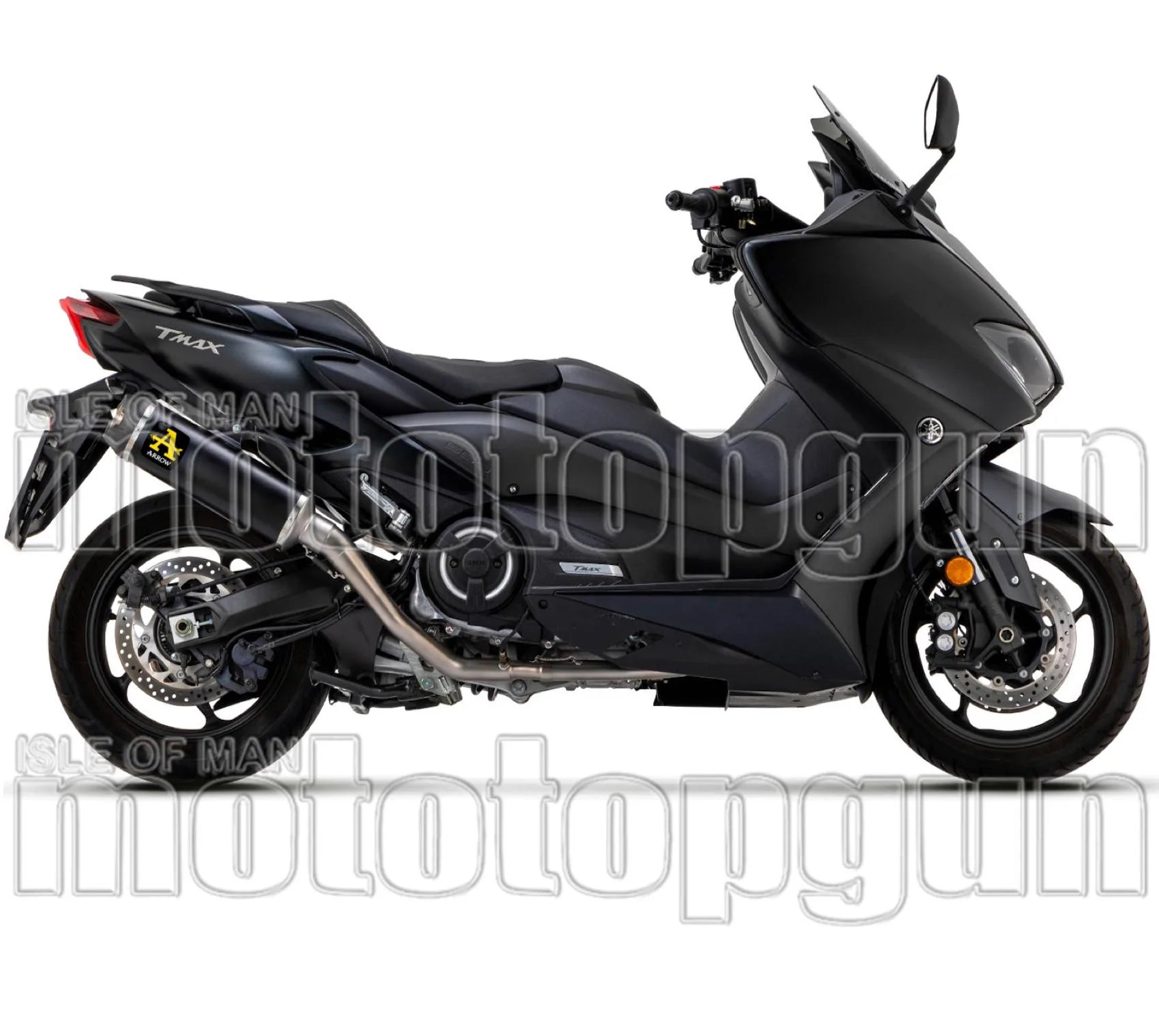 Complete Catalytic Exhaust System With Sound Certification Indy-Race Black Titanium Carbon - Arrow Special Parts Compatible With Yamaha Xp 560 T-Max (2020-2024)