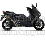 Complete Catalytic Exhaust System With Sound Certification Indy-Race Black Titanium Carbon - Arrow Special Parts Compatible With Yamaha Xp 560 T-Max (2020-2024)