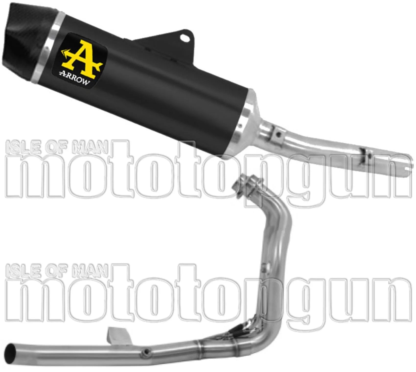 Complete Non-Catalytic Exhaust System With Sound Certification Indy-Race Black Aluminium Carby End Cap - Arrow Special Parts Compatible With Yamaha Ténéré 700 (2025-2026)