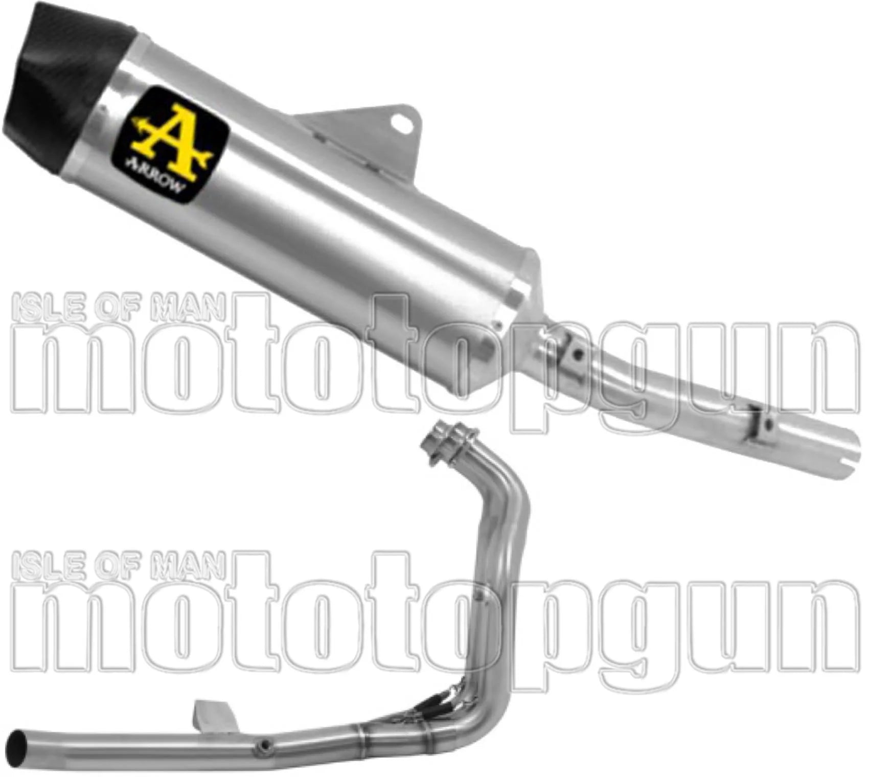 Complete Non-Catalytic Exhaust System With Sound Certification Indy-Race Aluminium Carby End Cap - Arrow Special Parts Compatible With Yamaha Ténéré 700 (2025-2026)