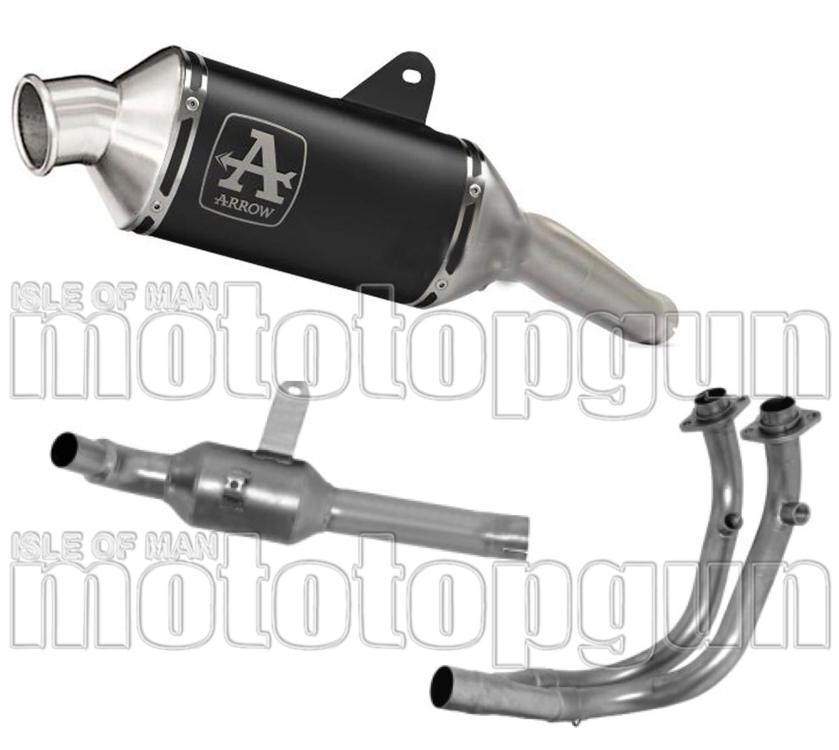 Complete Non-Catalytic Exhaust System With Sound Certification Indy-Race Black Aluminium Stainless Steel - Arrow Special Parts Compatible With Moto Morini X-Cape 650 (2022-2025)