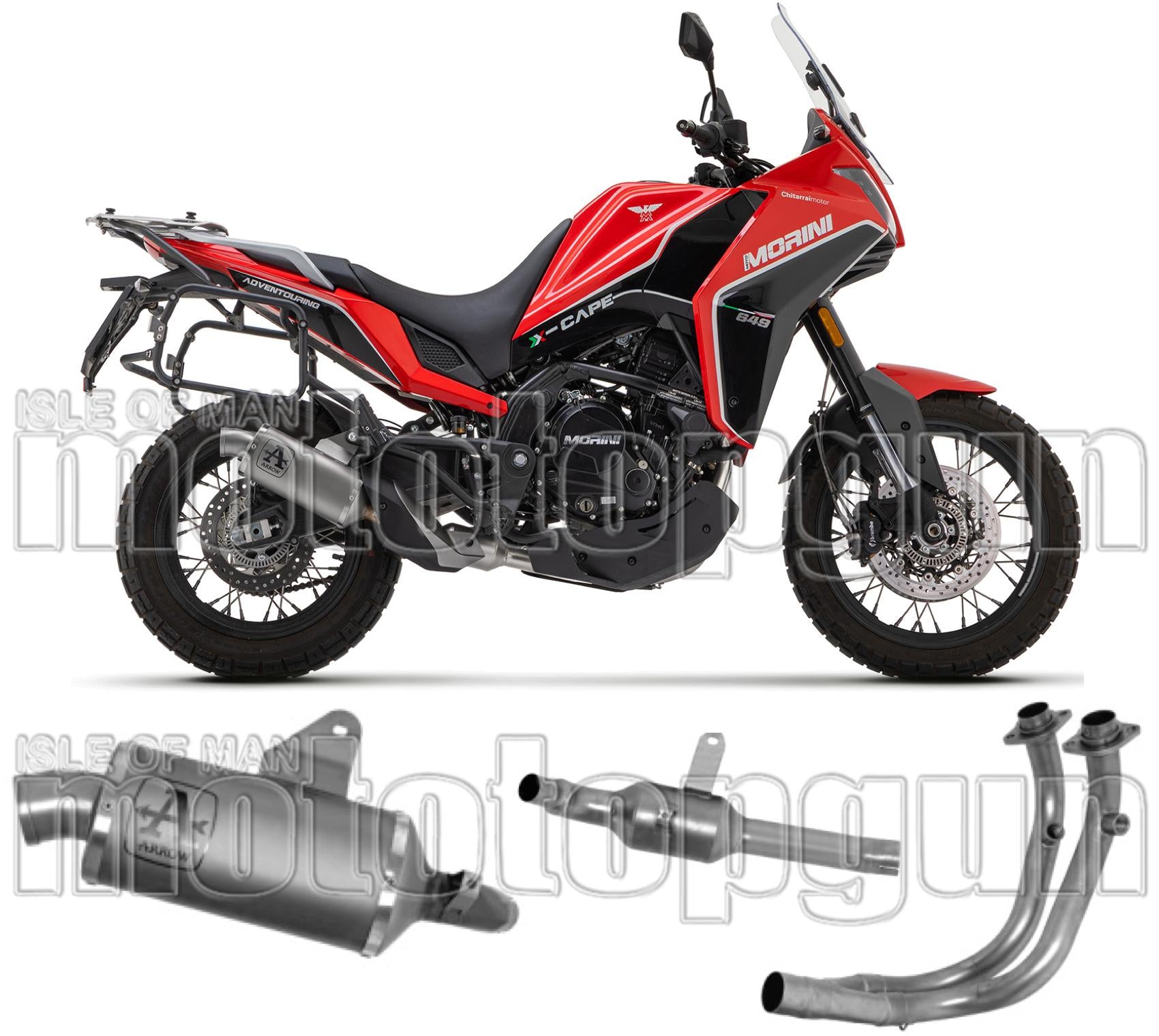 Complete Non-Catalytic Exhaust System With Sound Certification Indy-Race Aluminium Stainless Steel - Arrow Special Parts Compatible With Moto Morini X-Cape 650 (2022-2025)