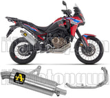 Complete Non-Catalytic Exhaust System With Sound Certification Maxi Race-Tech Aluminium Stainless Steel - Arrow Special Parts Compatible With Honda Crf 1100 L Africa Twin (2024-2026)